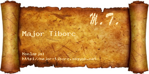 Major Tiborc névjegykártya